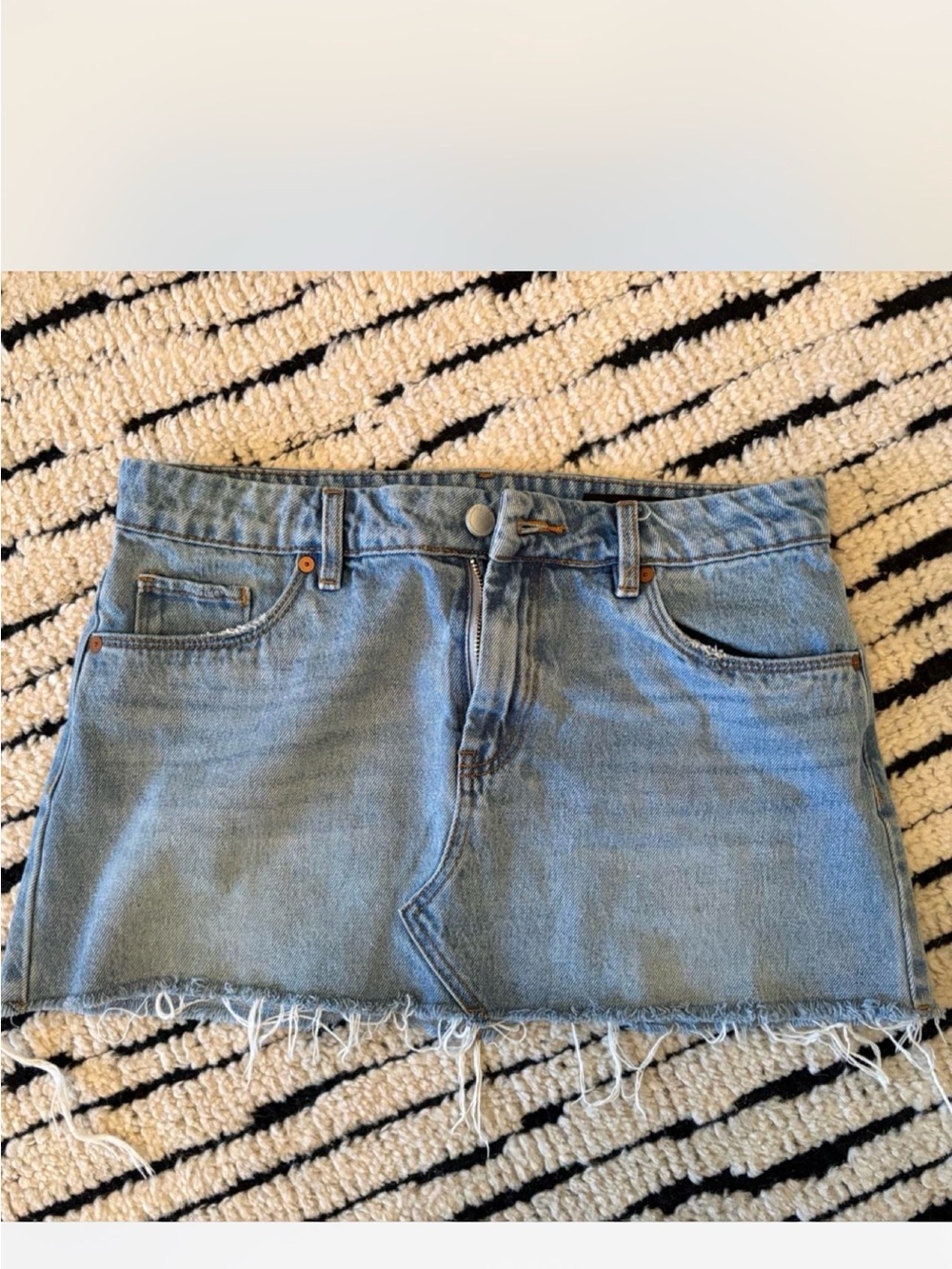 Blank NYC Light Blue Denim Mini Skirt